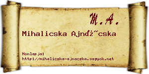 Mihalicska Ajnácska névjegykártya